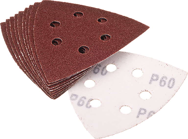 Multitool- Schuur-Pad driehoek 93 mm Korrel 100 geperforeerd Qblades UN62 10 stuks