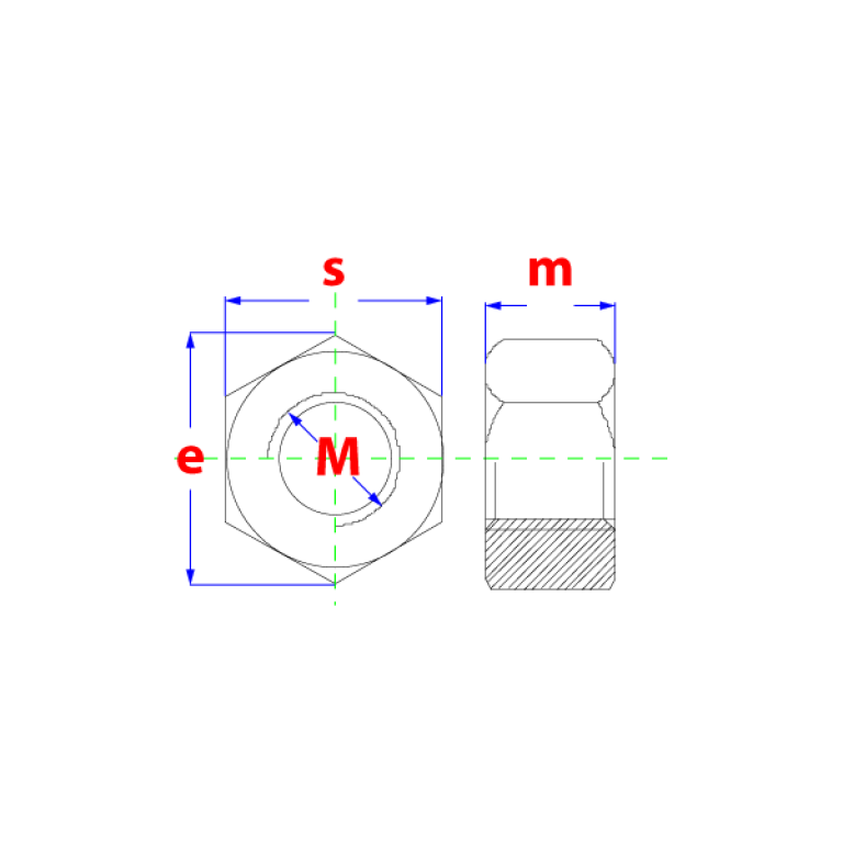 PGB Zeskantmoer DIN934 |8| Zn M6 200st. (SW10)