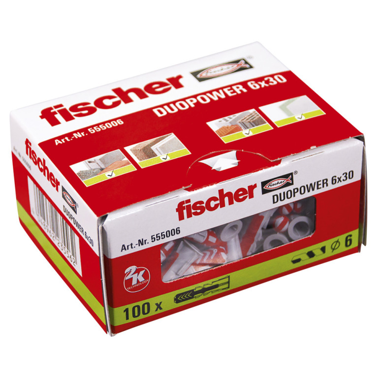 Fischer DUOPOWER Nylon Plug 6x30mm 100st. 