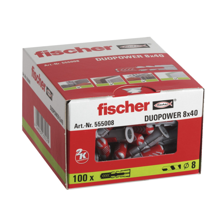 Fischer DUOPOWER Nylon Plug 8x40mm 100st. 