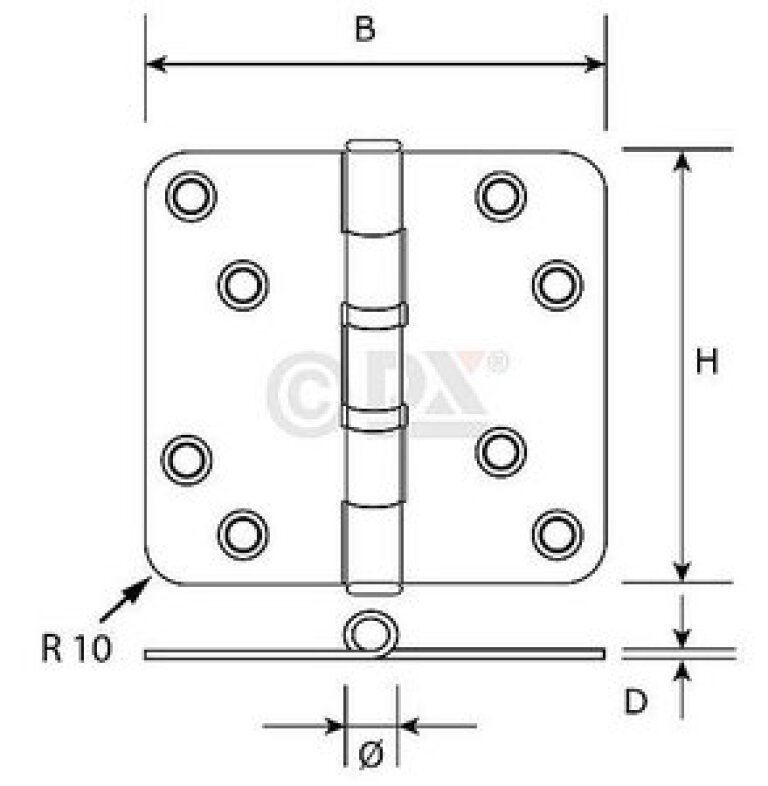 Oxloc 1219324 Kogellagerscharnier Verzinkt 76x76x2,5mm