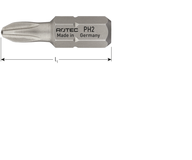 Rotec Insertbit PH2-R 1/4' - BASIC 25mm C6,3