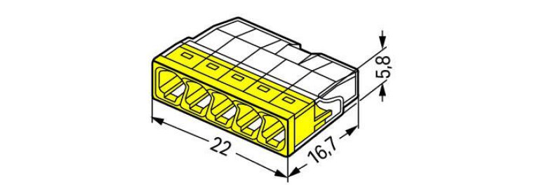 Wago COMPACT-Lasklem 0,5 x 2,5mm² 5-Draads