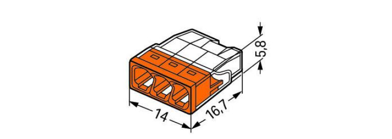 Wago COMPACT-Lasklem 0,5 x 2,5mm² 3-Draads