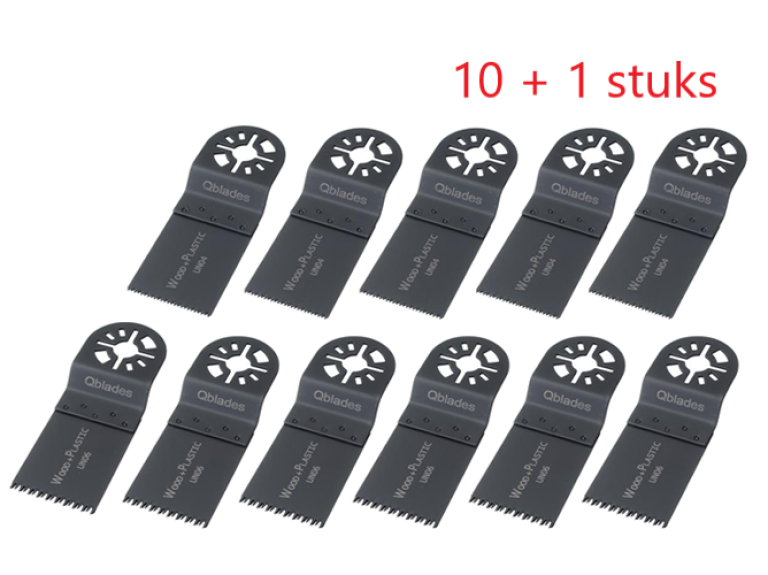 Multitool-Bladen Set ( 11-delige) Hout 5x UN04-6x UN06 Qblades UN93 Set